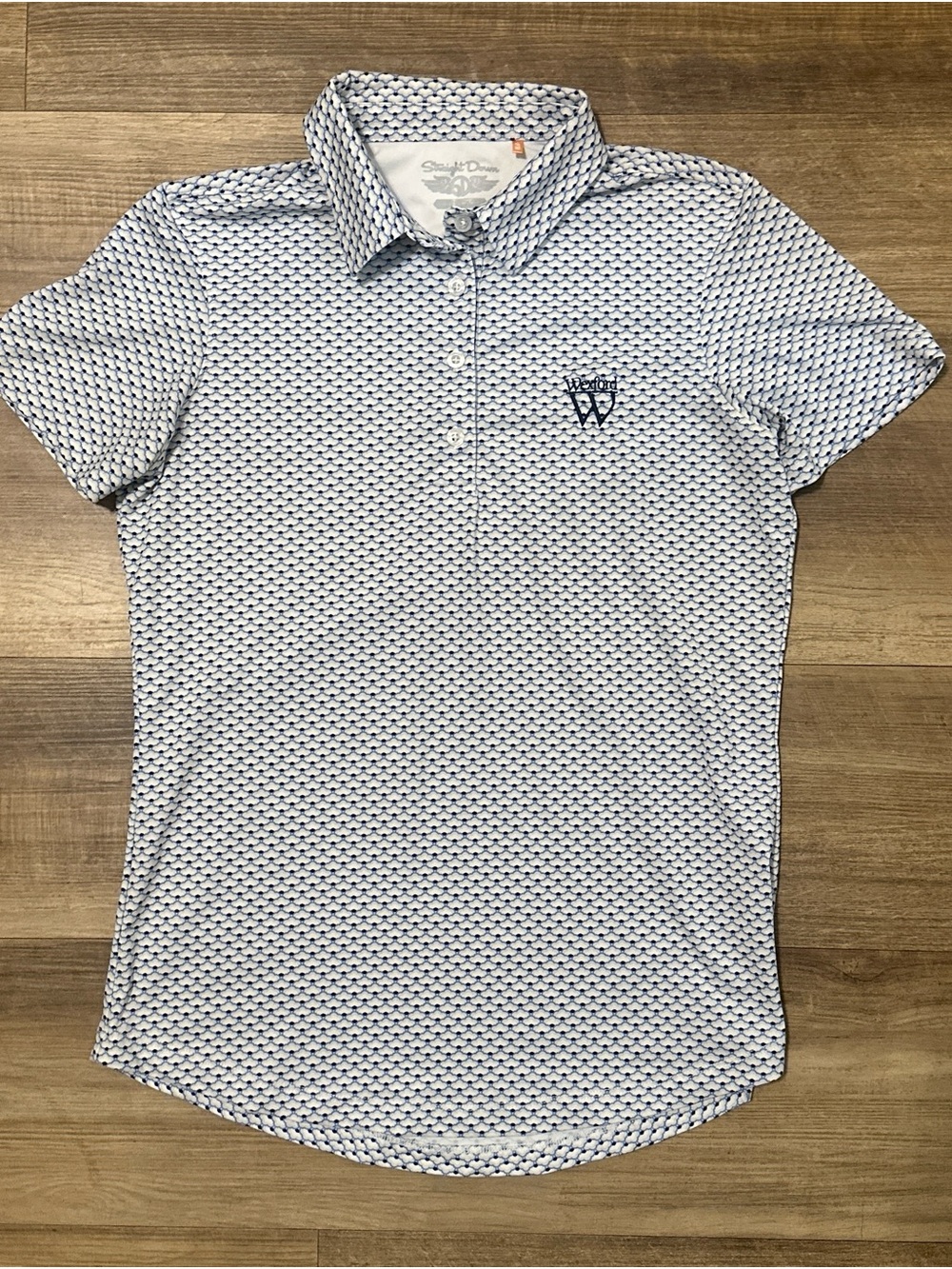 Straight Down Fish Scales Pattern Golf Shirt - Wexford Club Short Sleeve Polo